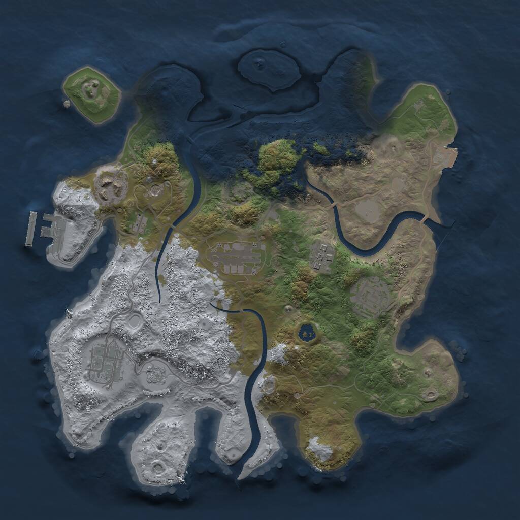 Rust Map: Procedural Map, Size: 3000, Seed: 311315028, 10 Monuments