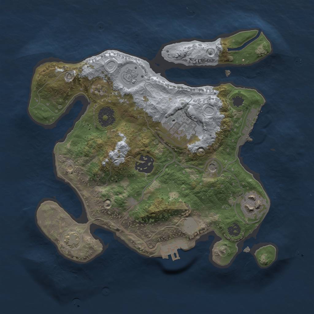 Rust Map: Procedural Map, Size: 2500, Seed: 1568347278, 10 Monuments