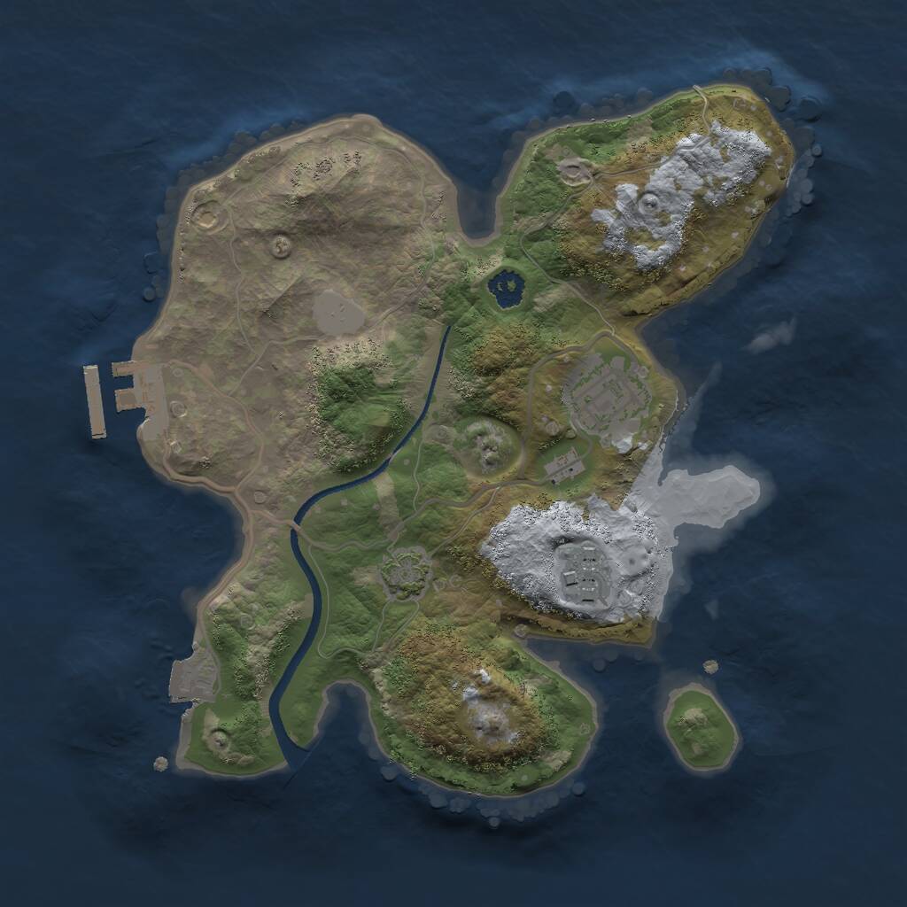 Rust Map: Procedural Map, Size: 2500, Seed: 10713, 5 Monuments