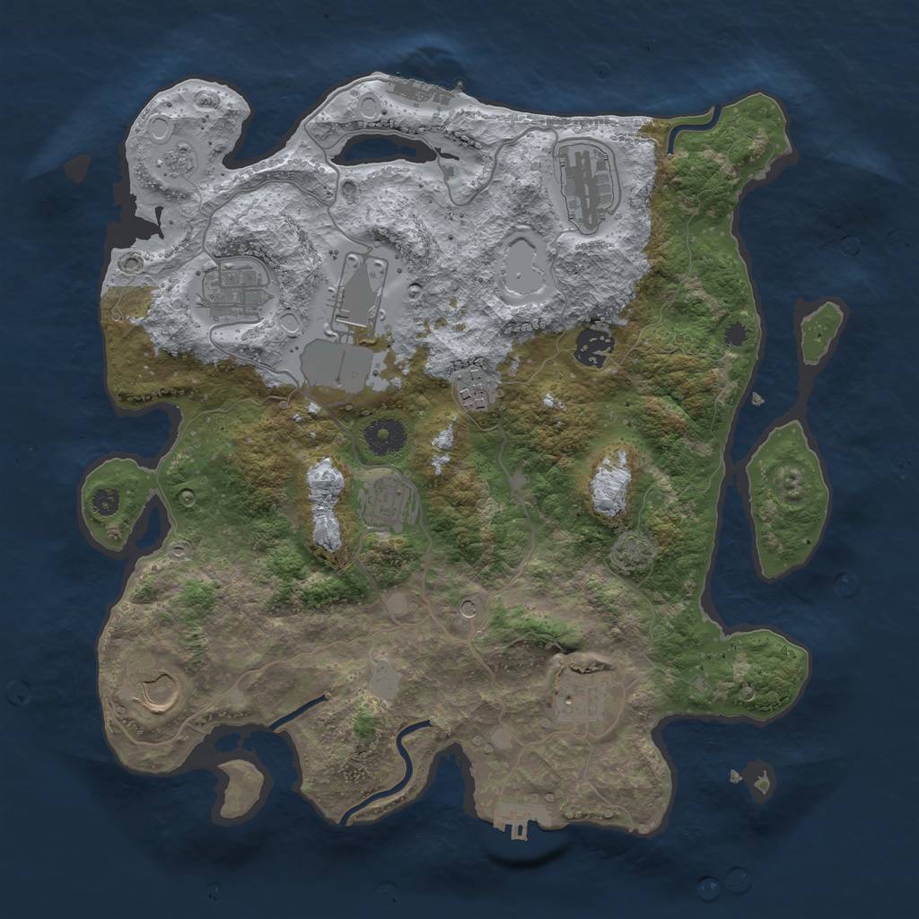 Rust Map: Procedural Map, Size: 3500, Seed: 1770101387, 15 Monuments