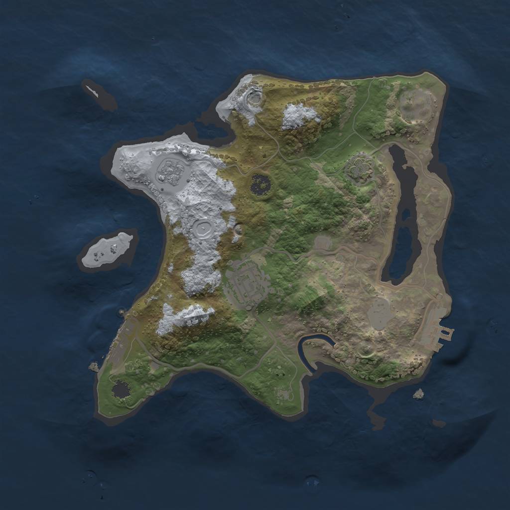Rust Map: Procedural Map, Size: 2500, Seed: 703761801, 7 Monuments