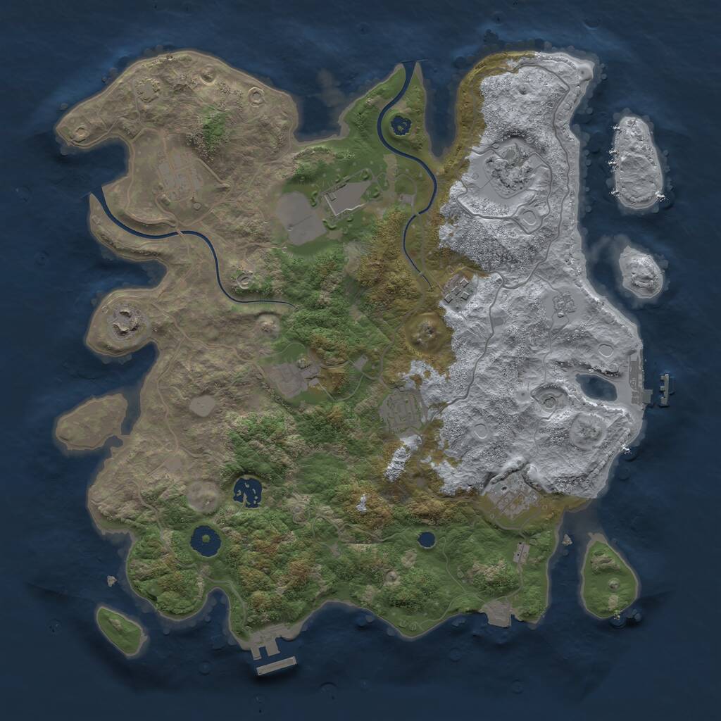Rust Map: Procedural Map, Size: 3641, Seed: 157, 15 Monuments