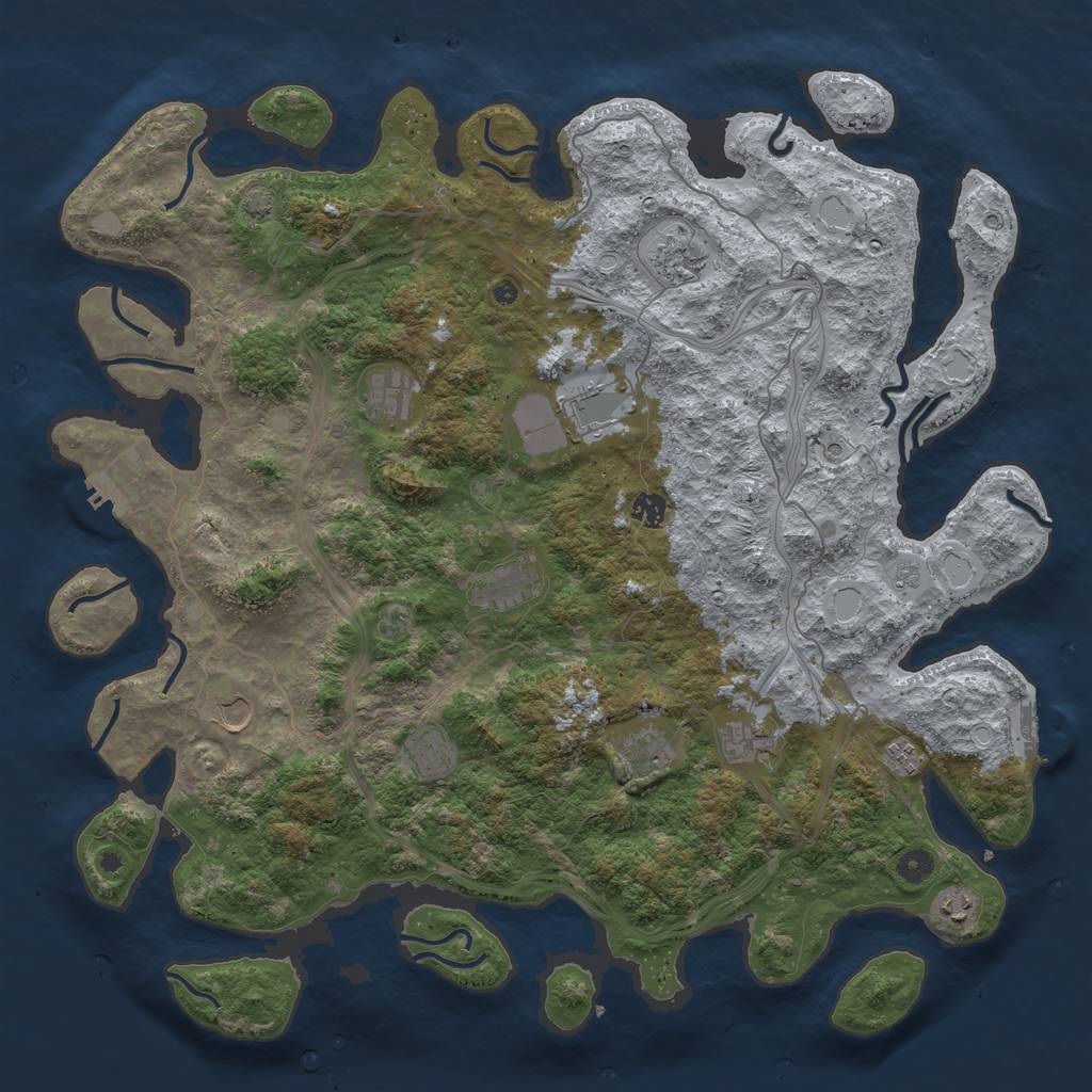Rust Map: Procedural Map, Size: 4700, Seed: 226617011, 18 Monuments