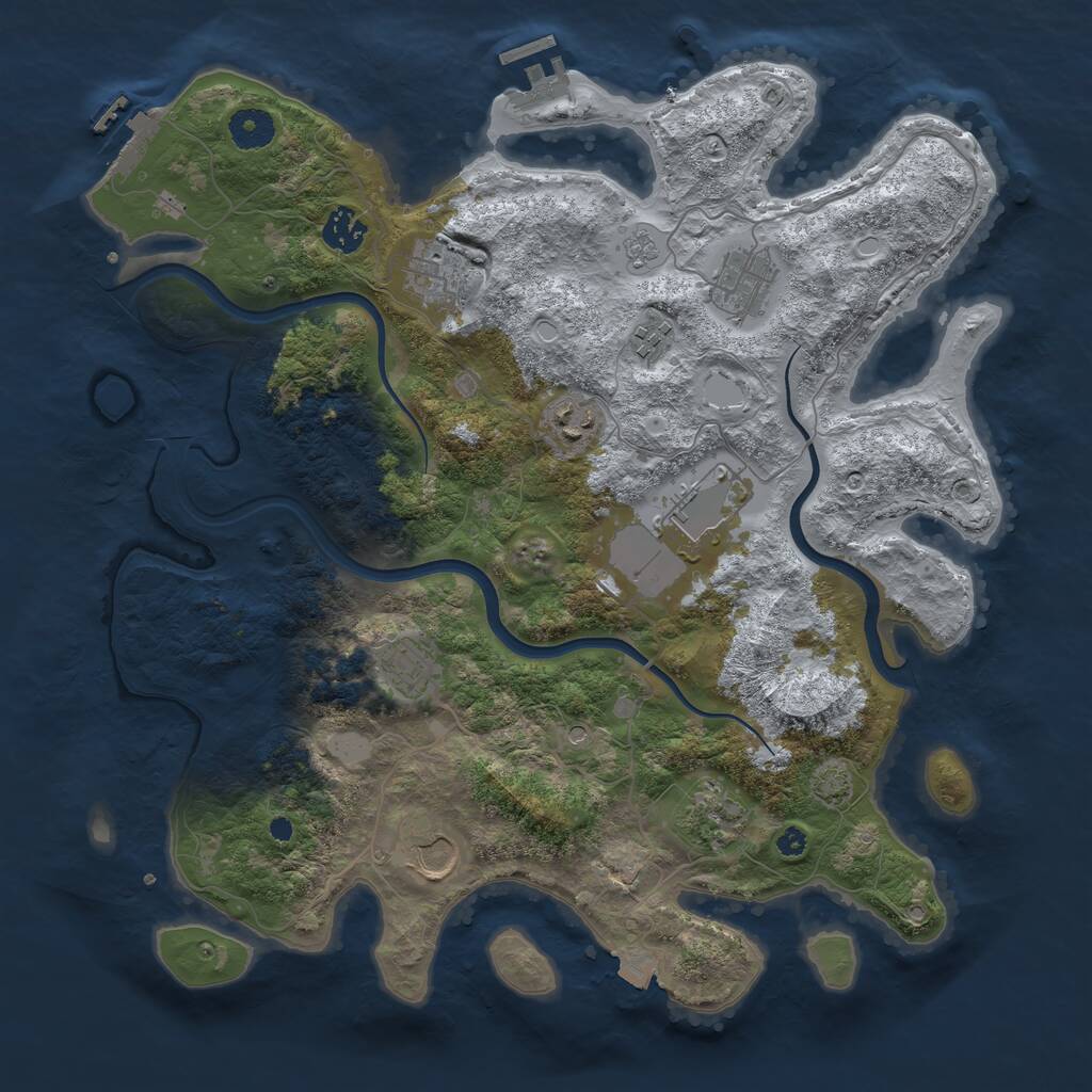 Rust Map: Procedural Map, Size: 3800, Seed: 779373300, 15 Monuments
