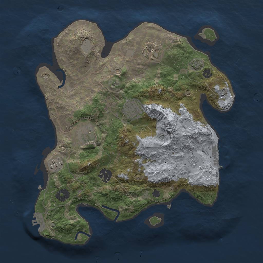 Rust Map: Procedural Map, Size: 3000, Seed: 905202318, 13 Monuments