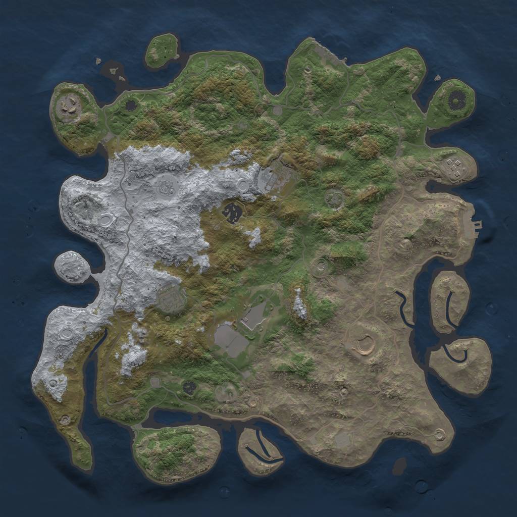 Rust Map: Procedural Map, Size: 4000, Seed: 537636754, 14 Monuments