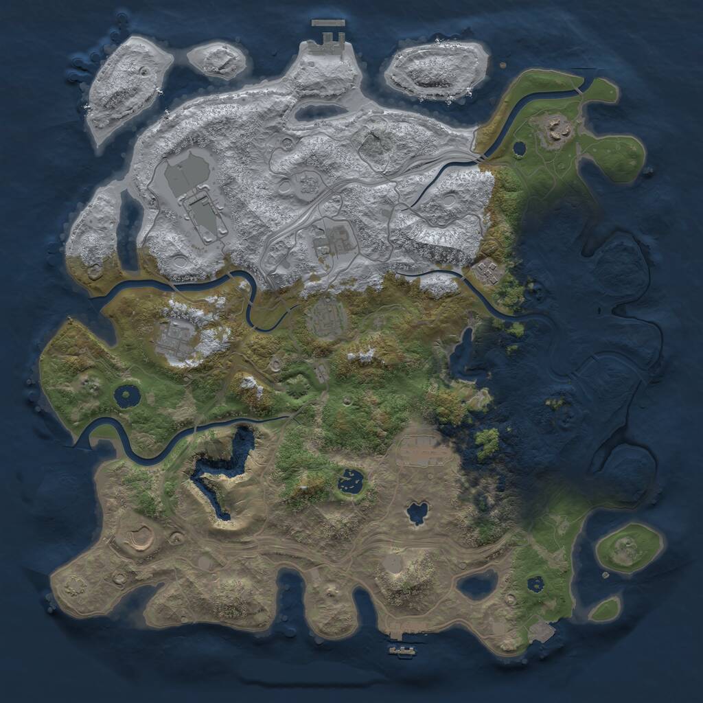 Rust Map: Procedural Map, Size: 4250, Seed: 12561561, 15 Monuments