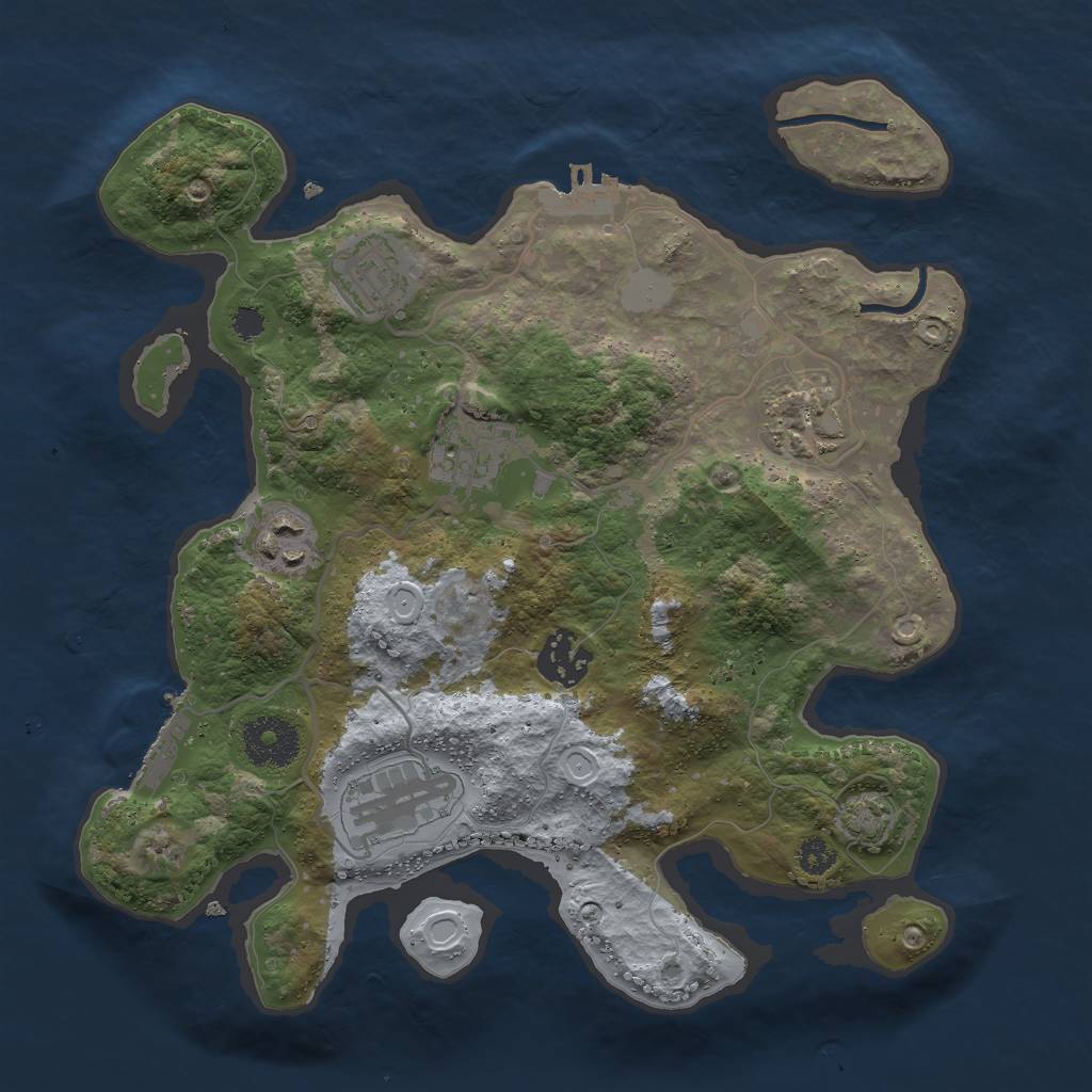 Rust Map: Procedural Map, Size: 3000, Seed: 28410, 11 Monuments
