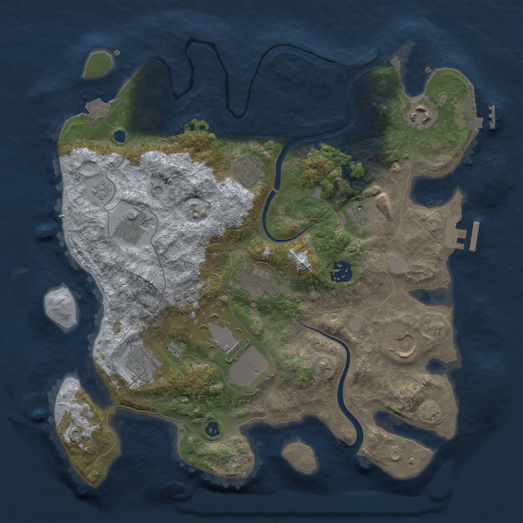 Rust Map: Procedural Map, Size: 3500, Seed: 35201806, 16 Monuments