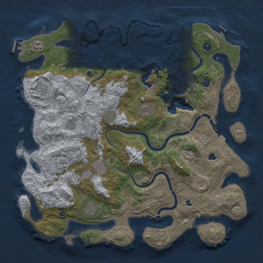 Rust Map: Procedural Map, Size: 4500, Seed: 592023, 17 Monuments