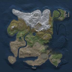 Thumbnail Rust Map: Procedural Map, Size: 3000, Seed: 266768, 12 Monuments