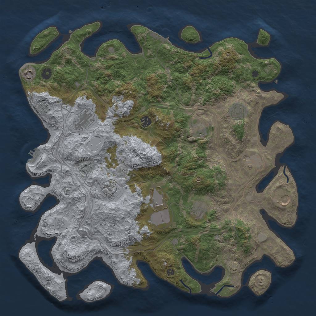 Rust Map: Procedural Map, Size: 4300, Seed: 233825, 18 Monuments