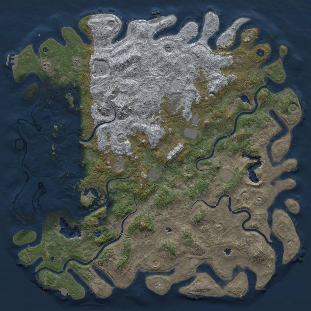 Rust Map: Procedural Map, Size: 6000, Seed: 1566715370, 17 Monuments