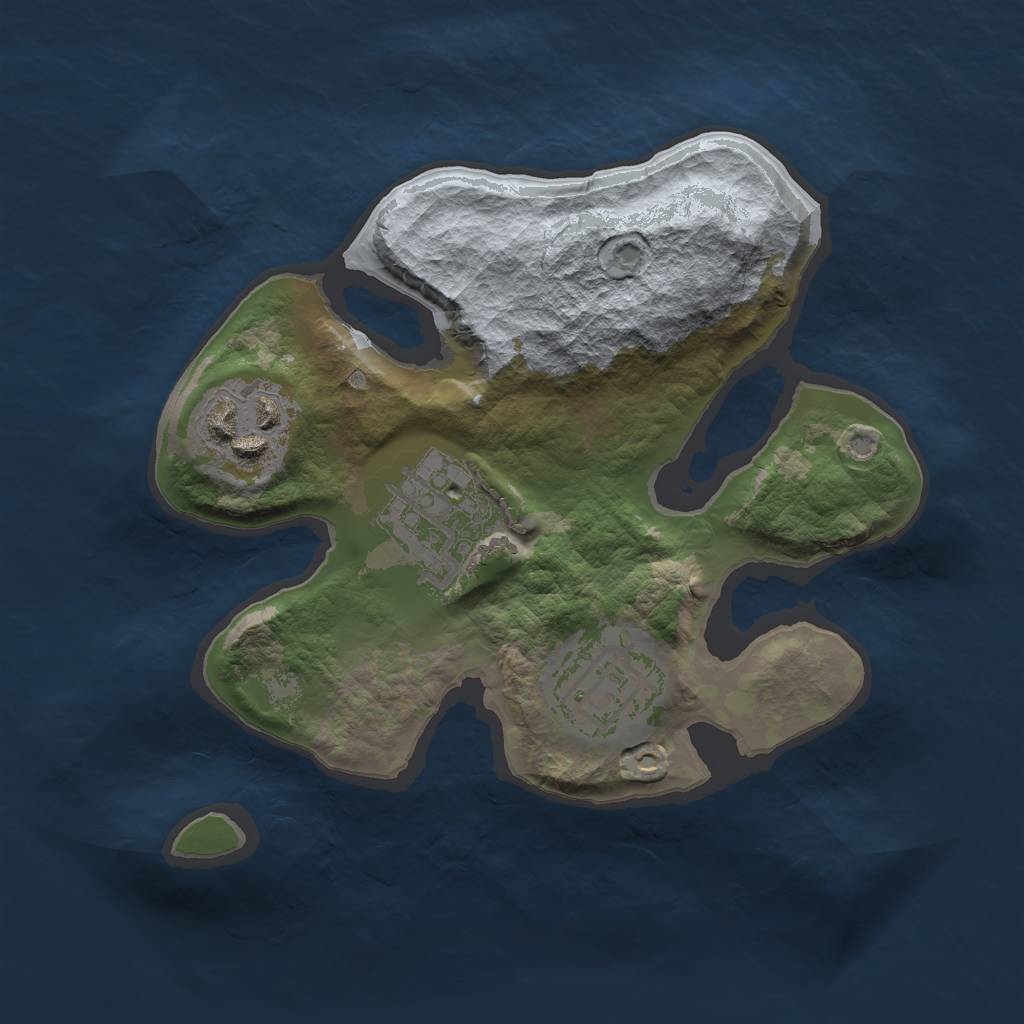 Rust Map: Barren, Size: 2000, Seed: 159753456, 5 Monuments