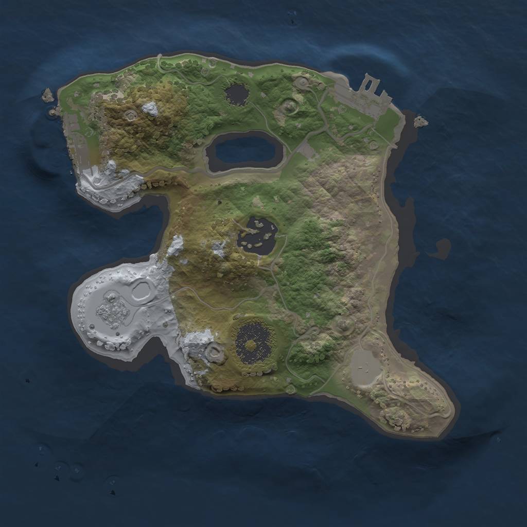 Rust Map: Procedural Map, Size: 2000, Seed: 214752345, 7 Monuments
