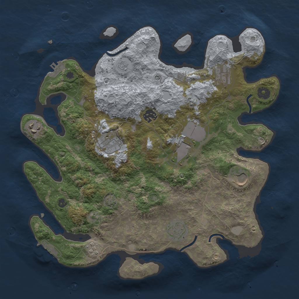 Rust Map: Procedural Map, Size: 3500, Seed: 186817412, 15 Monuments