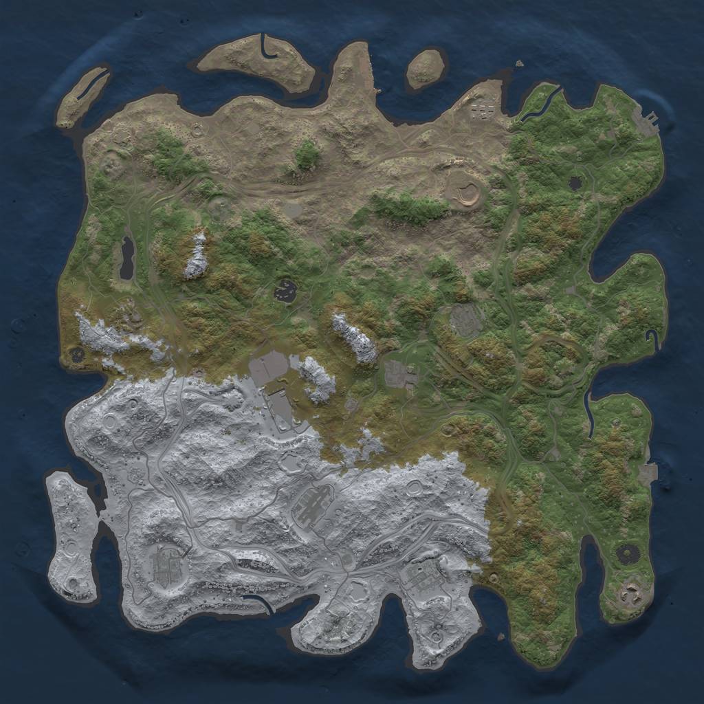 Rust Map: Procedural Map, Size: 4667, Seed: 65432251, 19 Monuments