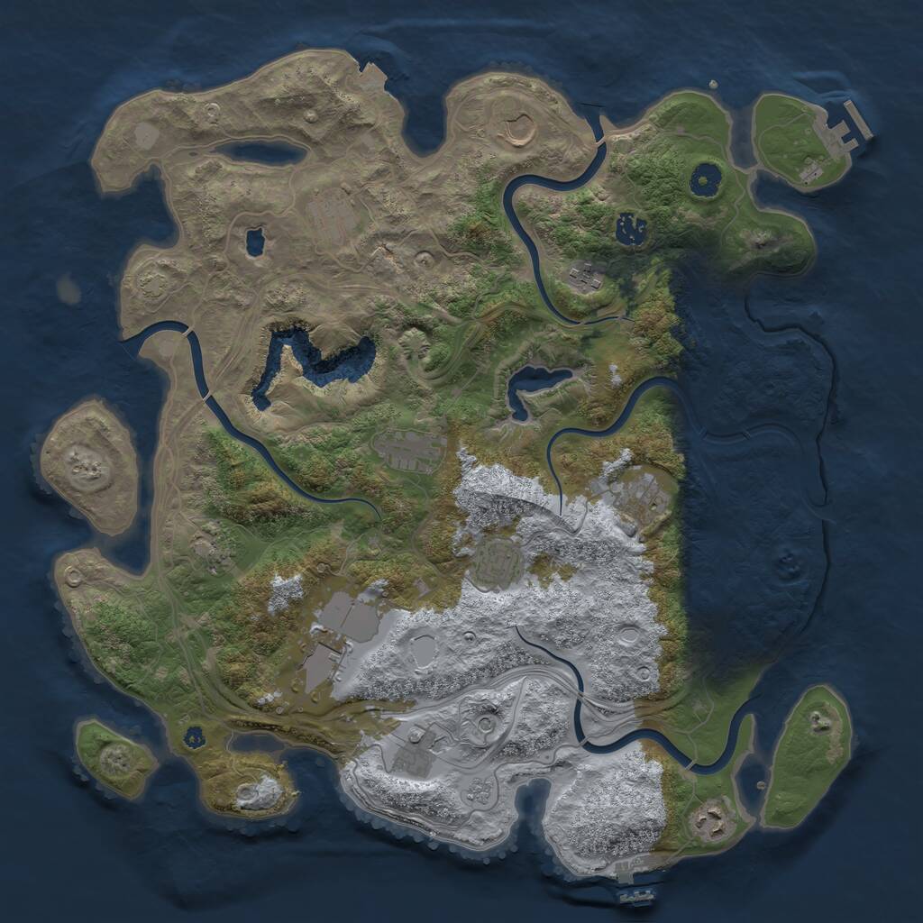 Rust Map: Procedural Map, Size: 4250, Seed: 669392328, 17 Monuments