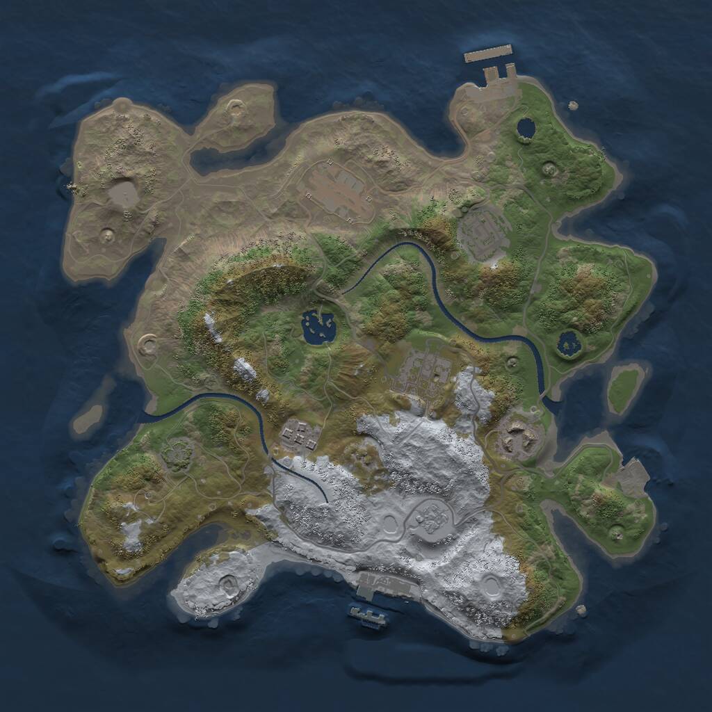 Rust Map: Procedural Map, Size: 3000, Seed: 6583907, 11 Monuments