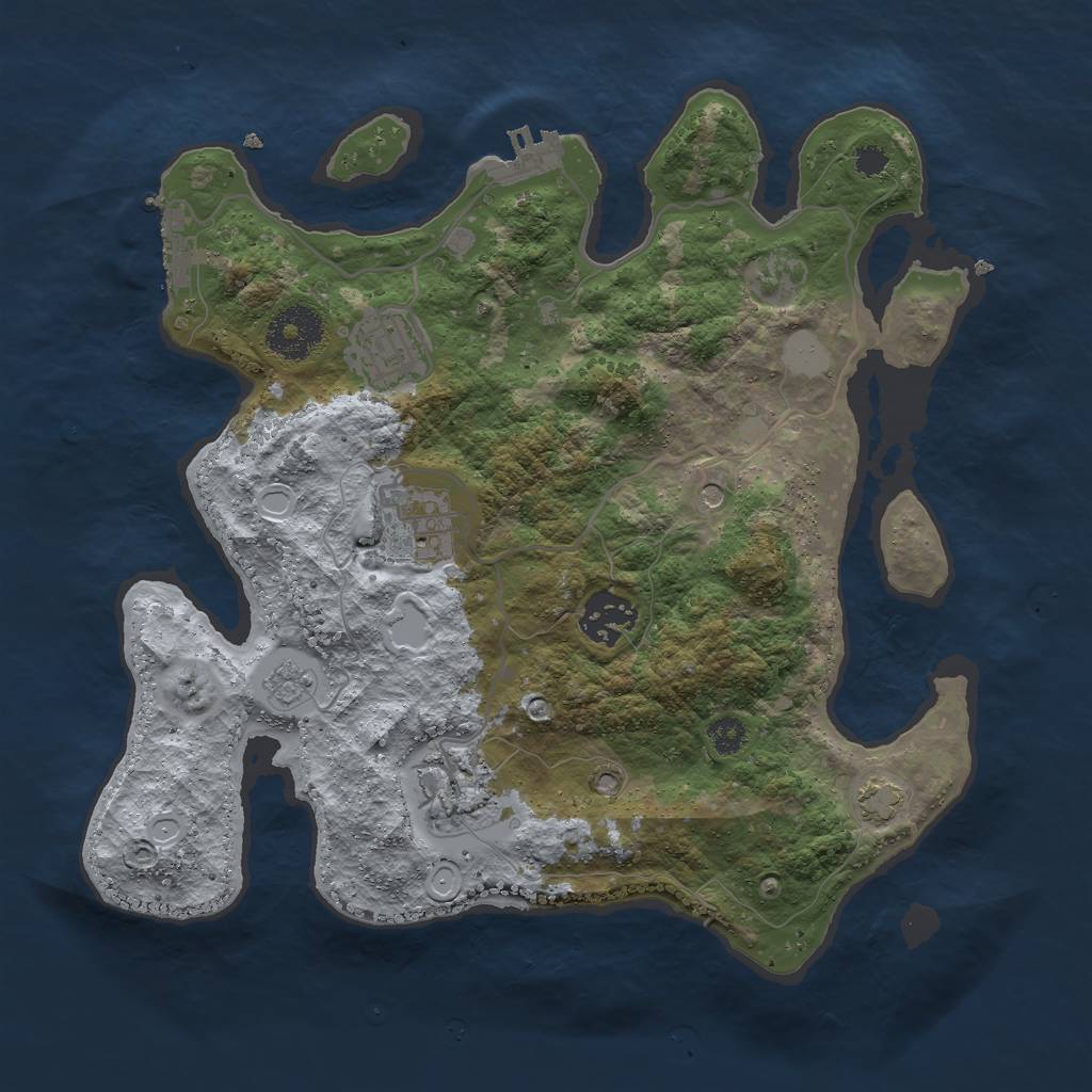 Rust Map: Procedural Map, Size: 3000, Seed: 1325019674, 11 Monuments