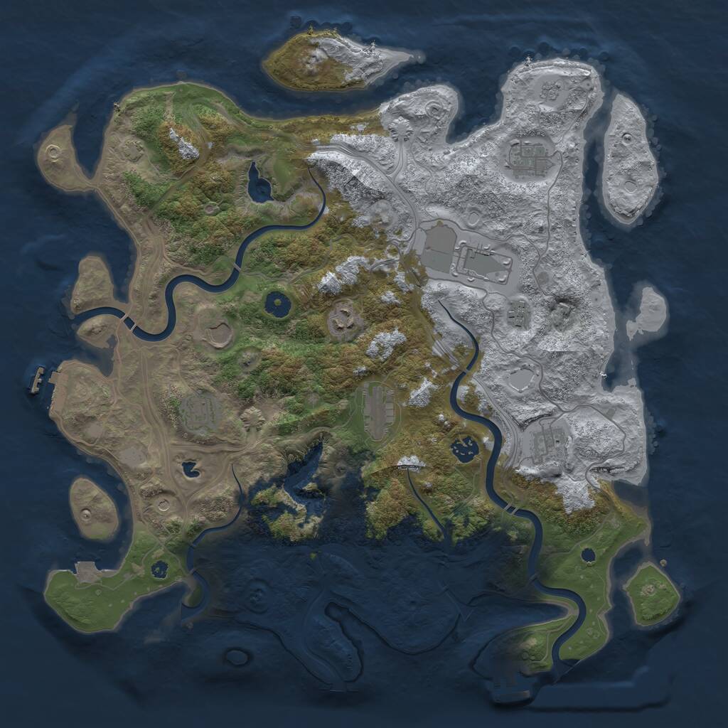 Rust Map: Procedural Map, Size: 4250, Seed: 453934407, 15 Monuments