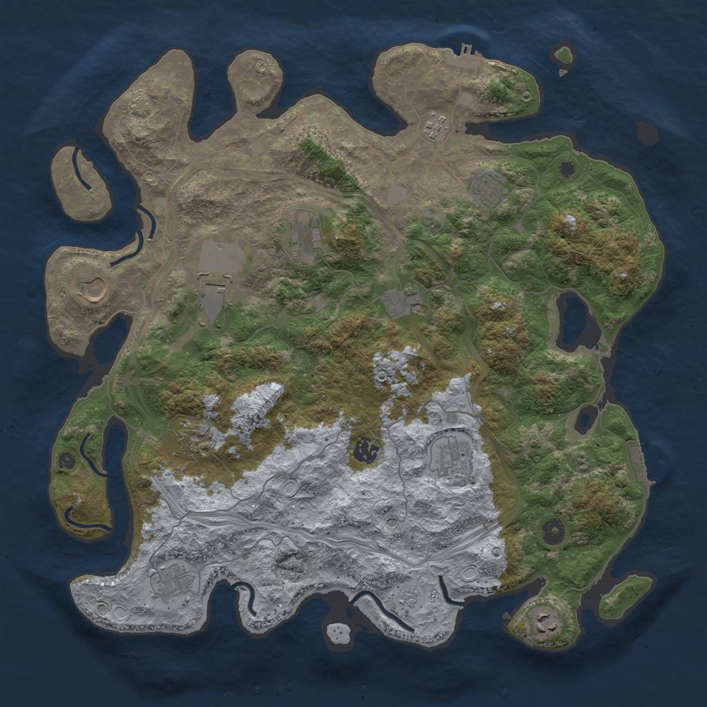 Rust Map: Procedural Map, Size: 4250, Seed: 941623, 18 Monuments