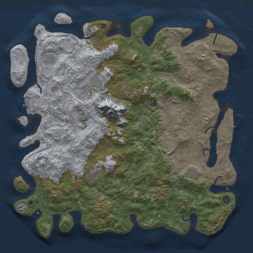 Rust Map: Procedural Map, Size: 5000, Seed: 18186080, 18 Monuments