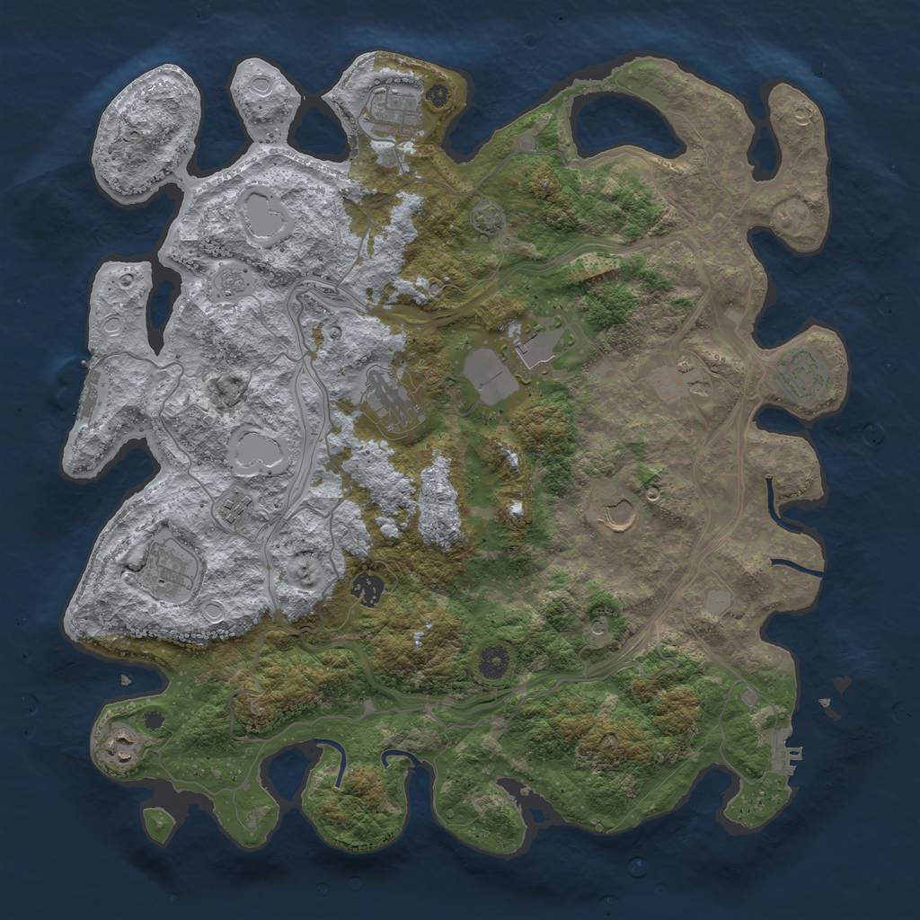 Rust Map: Procedural Map, Size: 4250, Seed: 1931548974, 17 Monuments