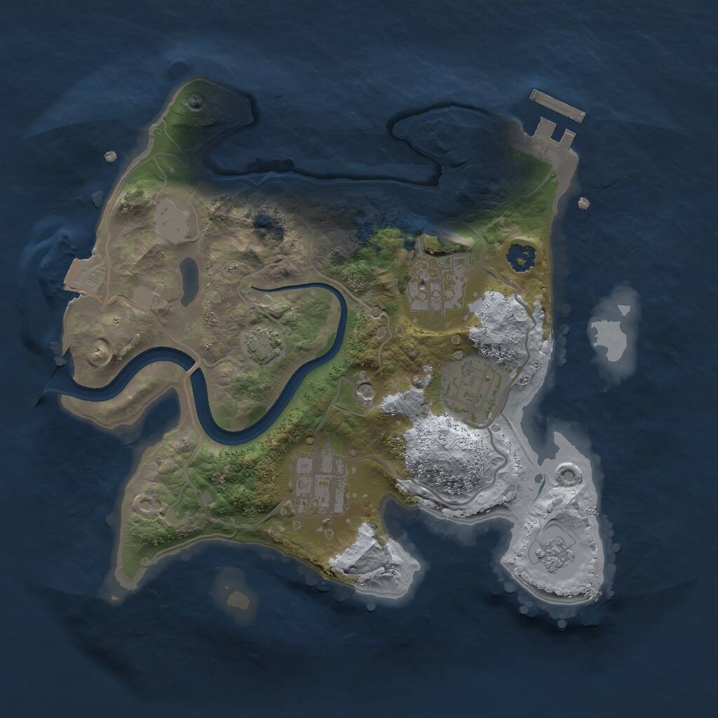 Rust Map: Procedural Map, Size: 2500, Seed: 47886904, 8 Monuments