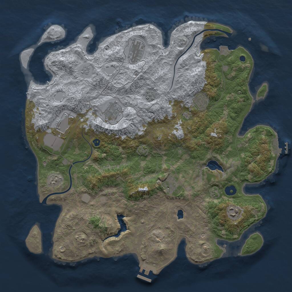 Rust Map: Procedural Map, Size: 4000, Seed: 12131531, 13 Monuments