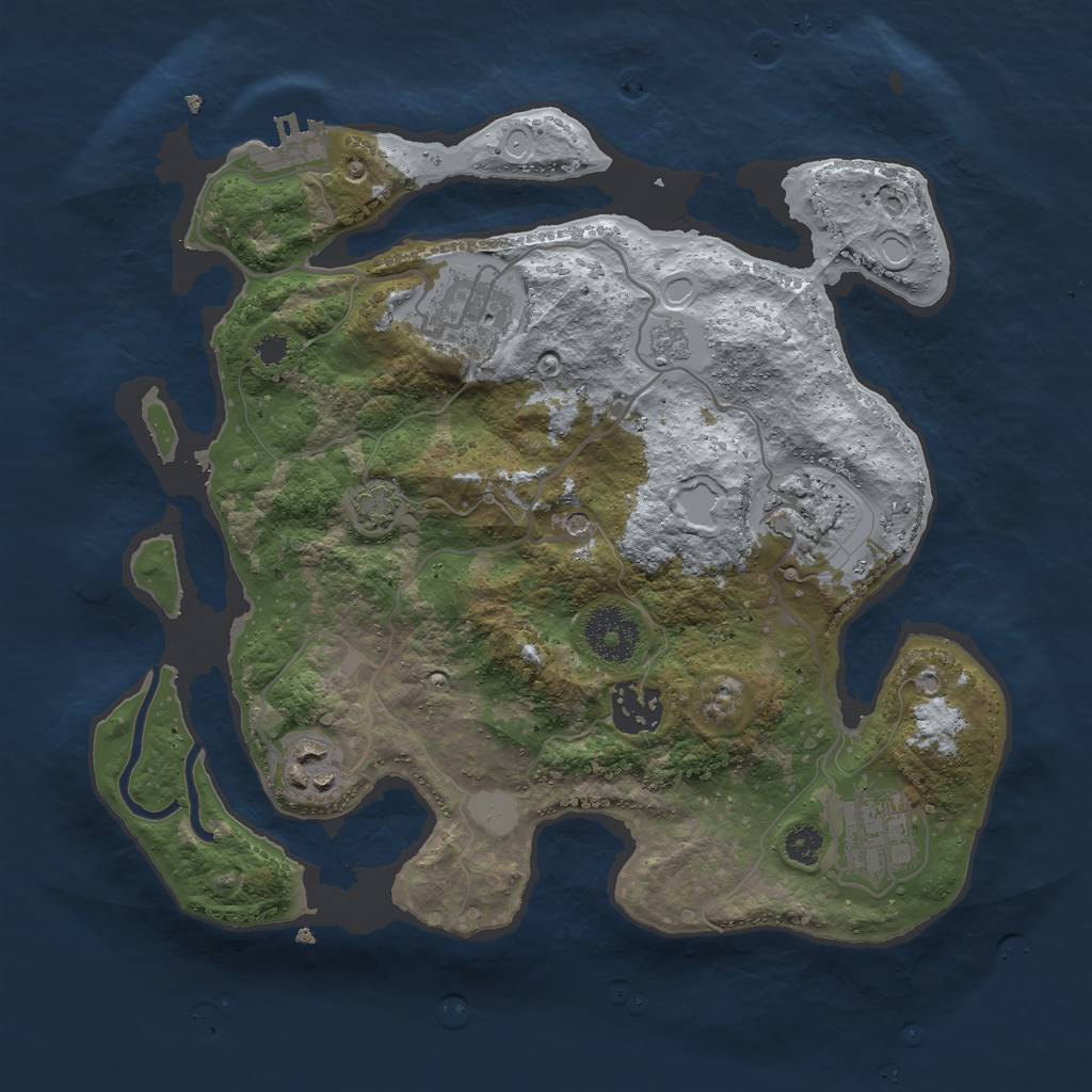 Rust Map: Procedural Map, Size: 3000, Seed: 1354962, 11 Monuments
