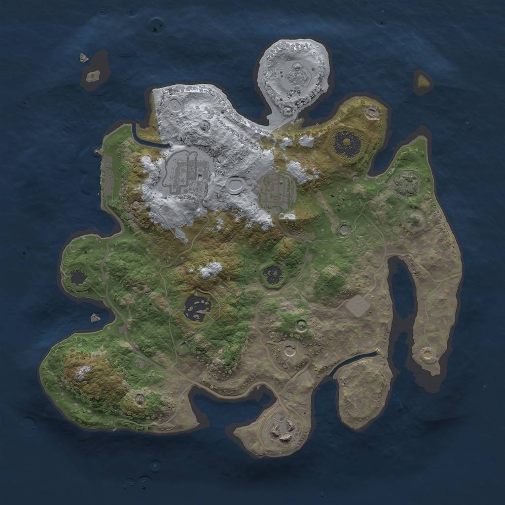 Rust Map: Procedural Map, Size: 2800, Seed: 59000222, 10 Monuments