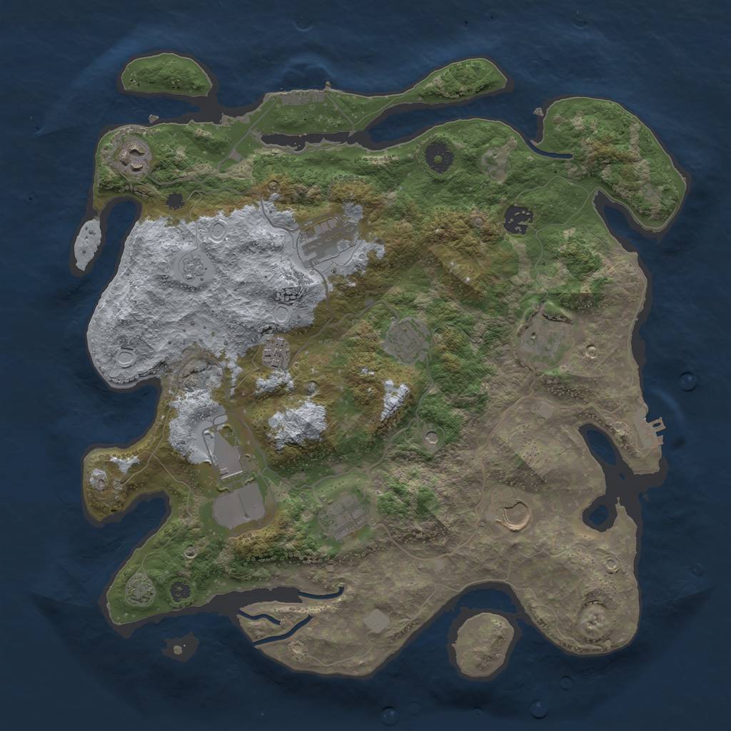 Rust Map: Procedural Map, Size: 3750, Seed: 14137424, 16 Monuments