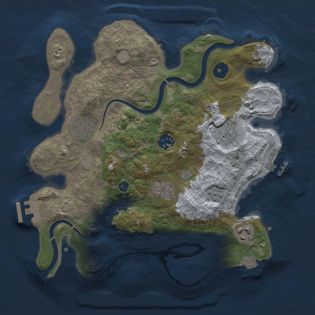 Rust Map: Procedural Map, Size: 3100, Seed: 756309868, 11 Monuments