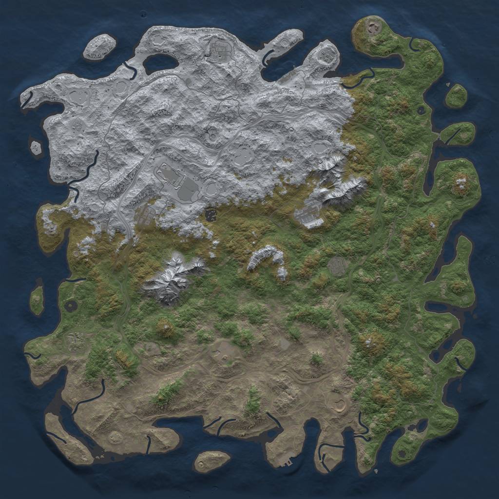 Rust Map: Procedural Map, Size: 6000, Seed: 34134, 18 Monuments