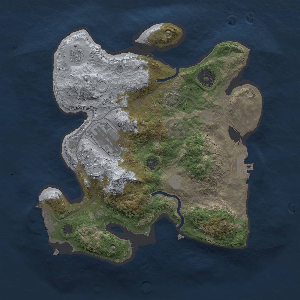 Rust Map: Procedural Map, Size: 2600, Seed: 82805982, 7 Monuments