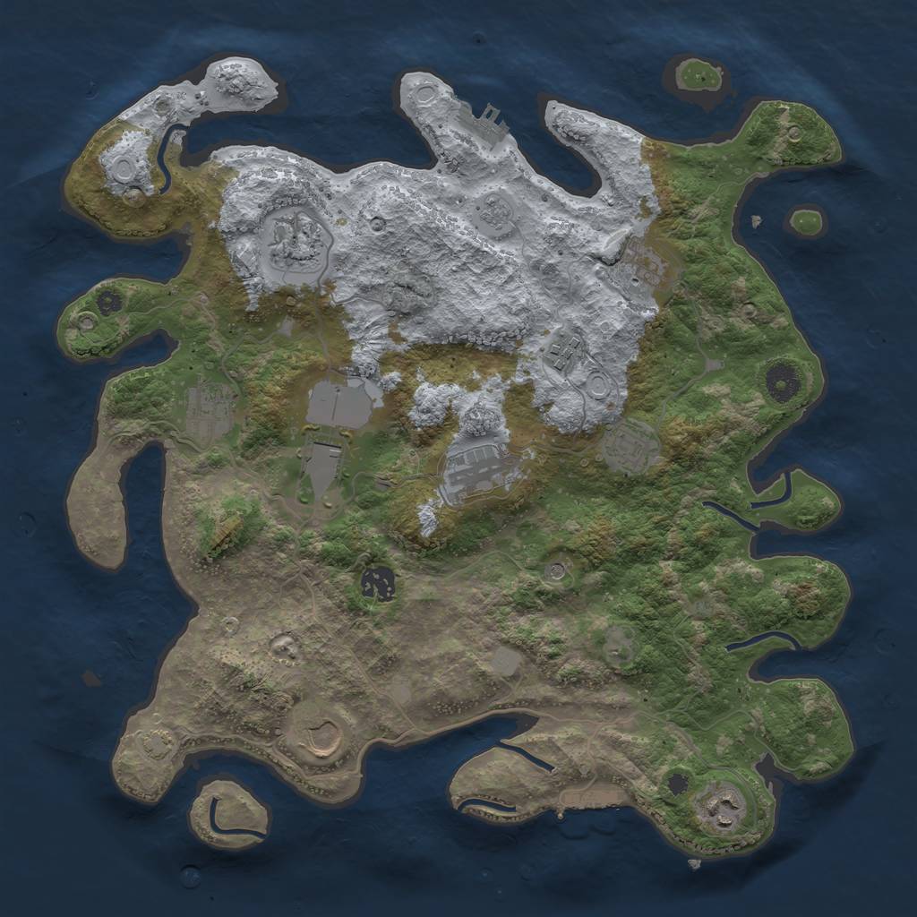 Rust Map: Procedural Map, Size: 3800, Seed: 65426948, 17 Monuments