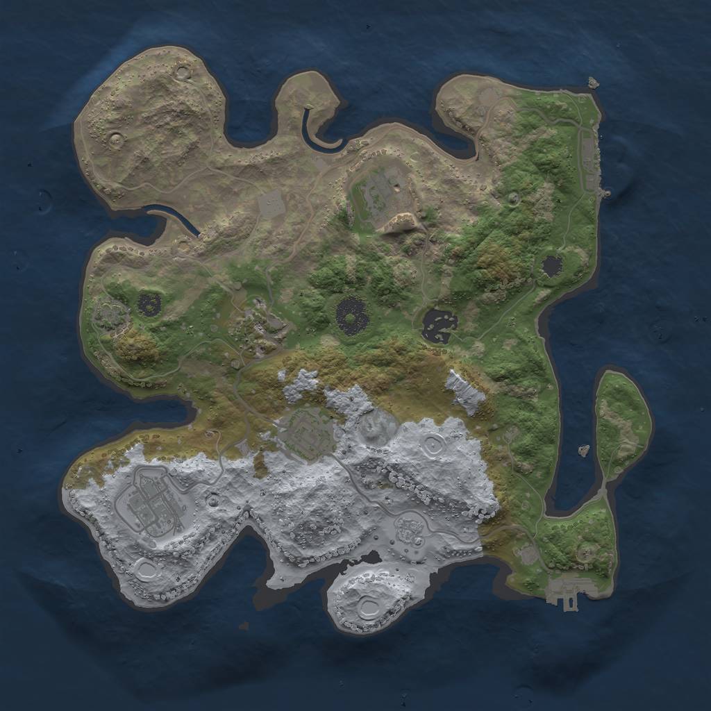 Rust Map: Procedural Map, Size: 3000, Seed: 126126586, 11 Monuments