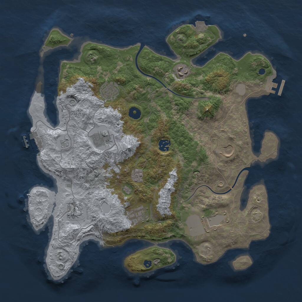 Rust Map: Procedural Map, Size: 3750, Seed: 262318339, 15 Monuments