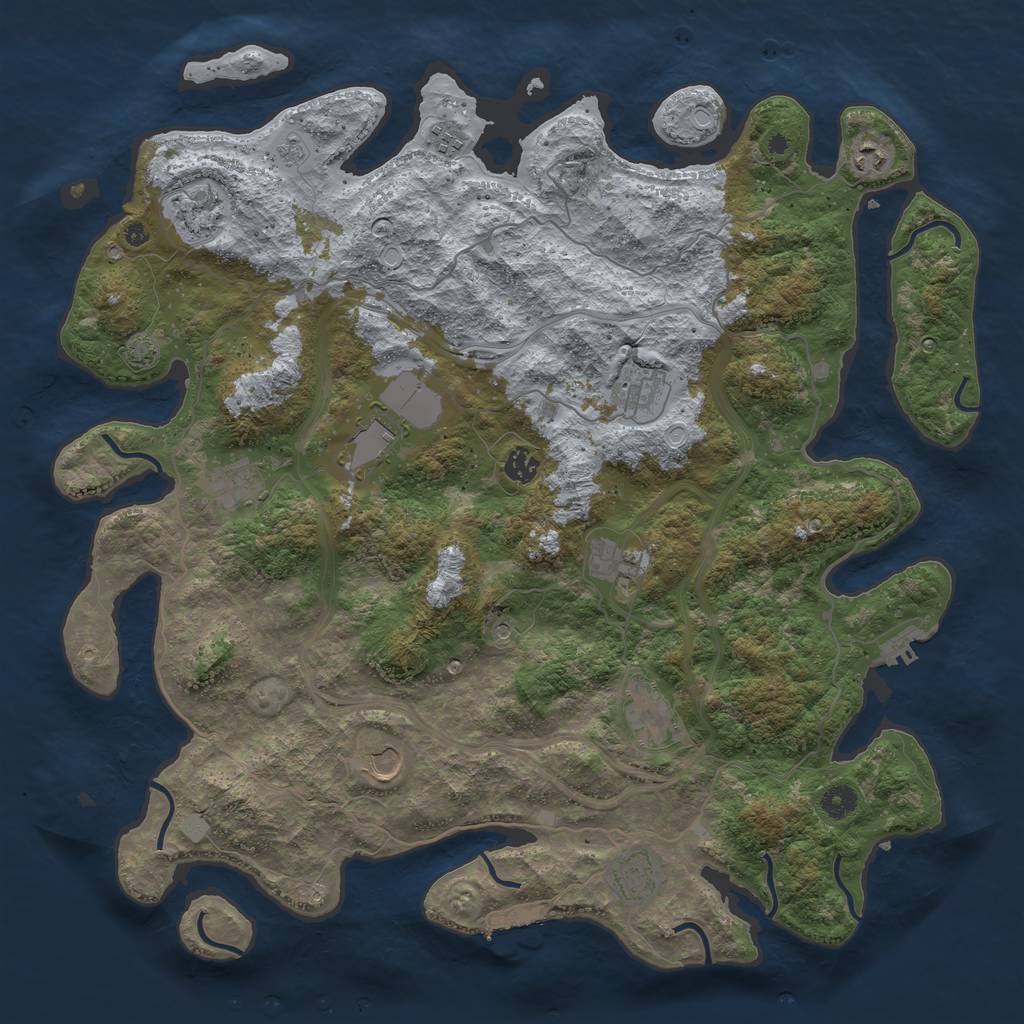 Rust Map: Procedural Map, Size: 4500, Seed: 65426948, 18 Monuments