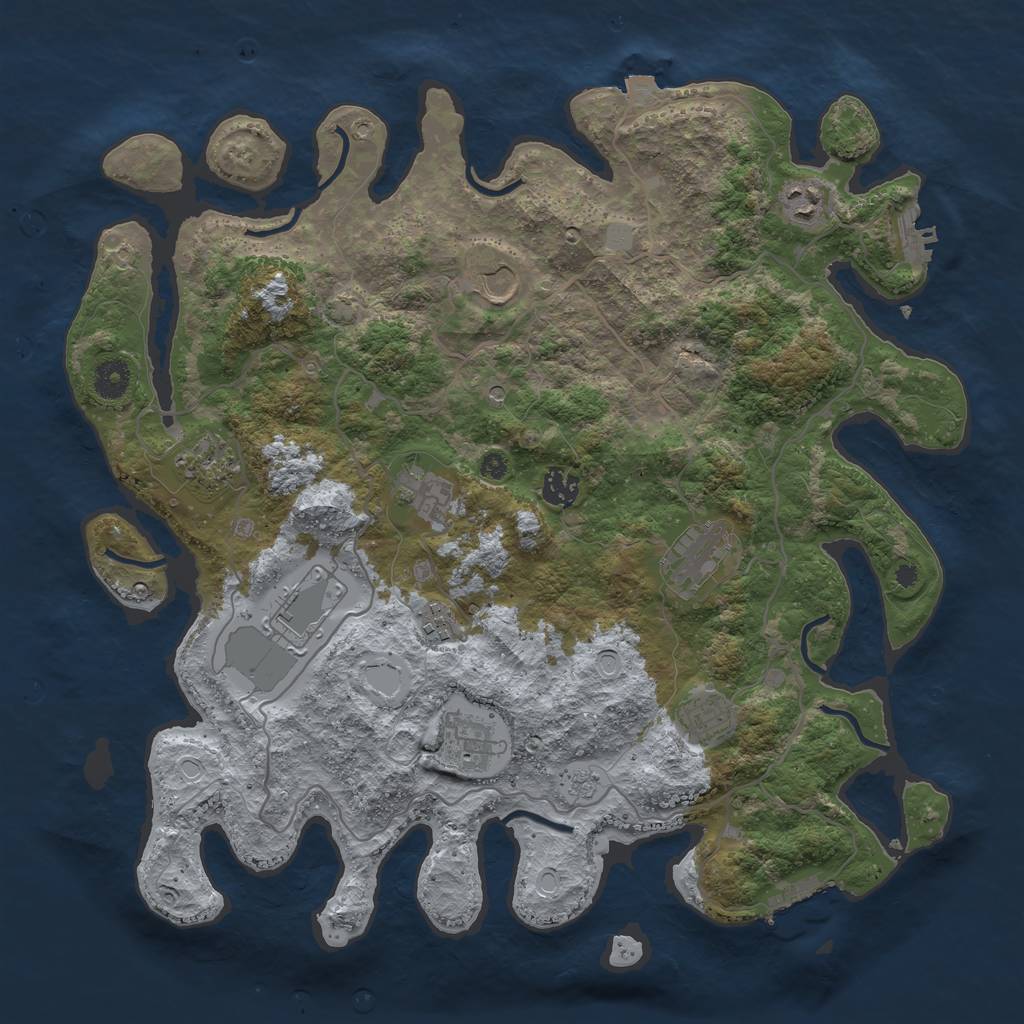 Rust Map: Procedural Map, Size: 4000, Seed: 506933973, 18 Monuments
