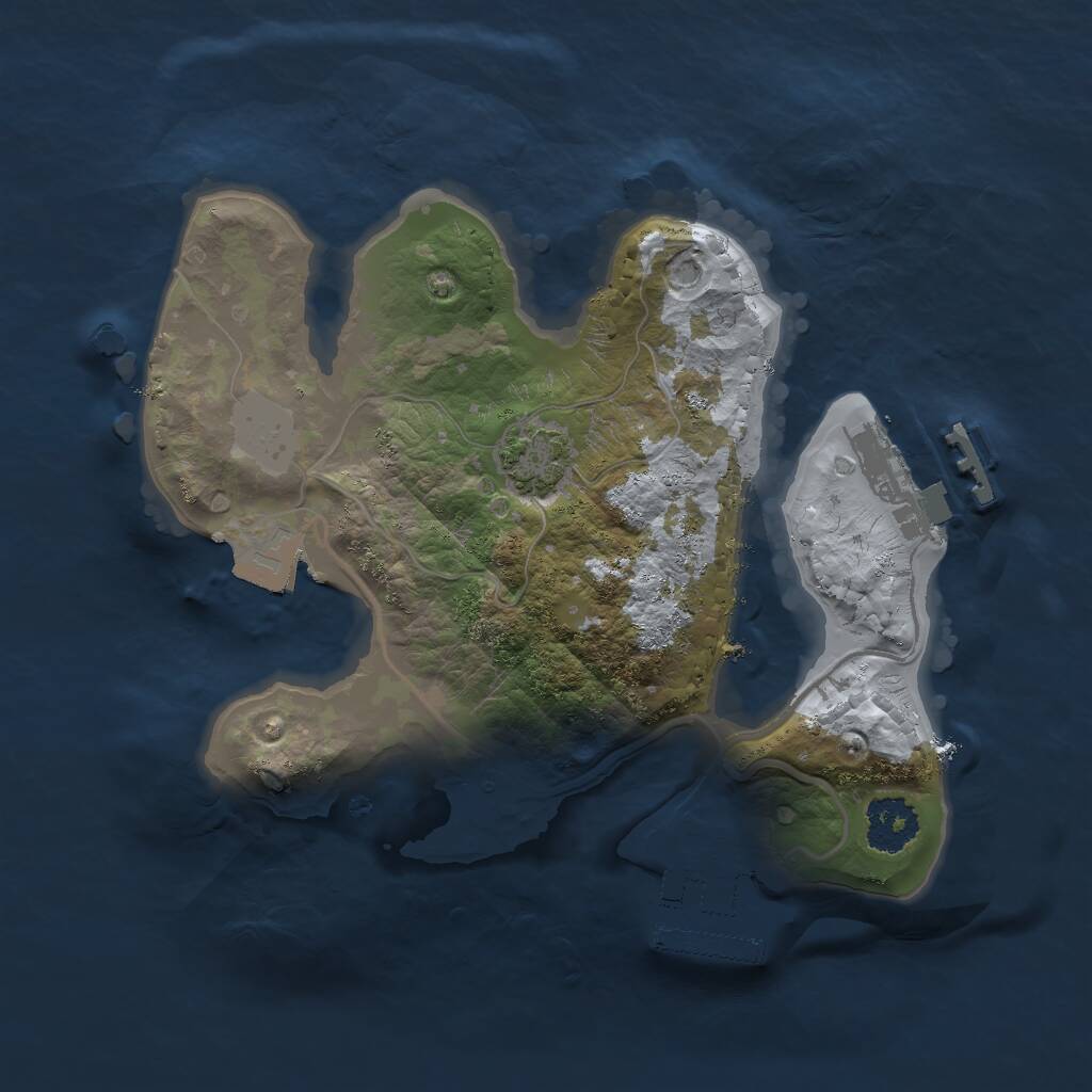 Rust Map: Procedural Map, Size: 2000, Seed: 20230508, 4 Monuments
