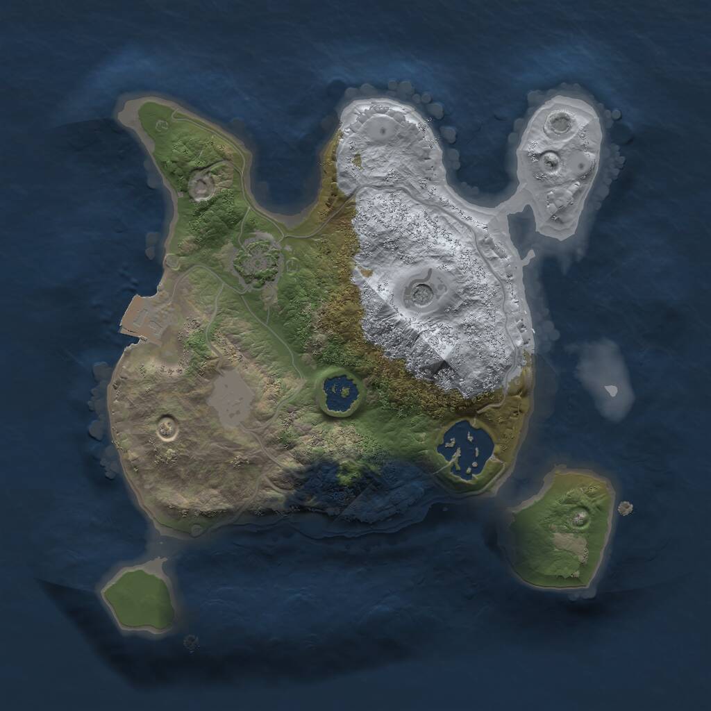 Rust Map: Procedural Map, Size: 2000, Seed: 1926173820, 4 Monuments