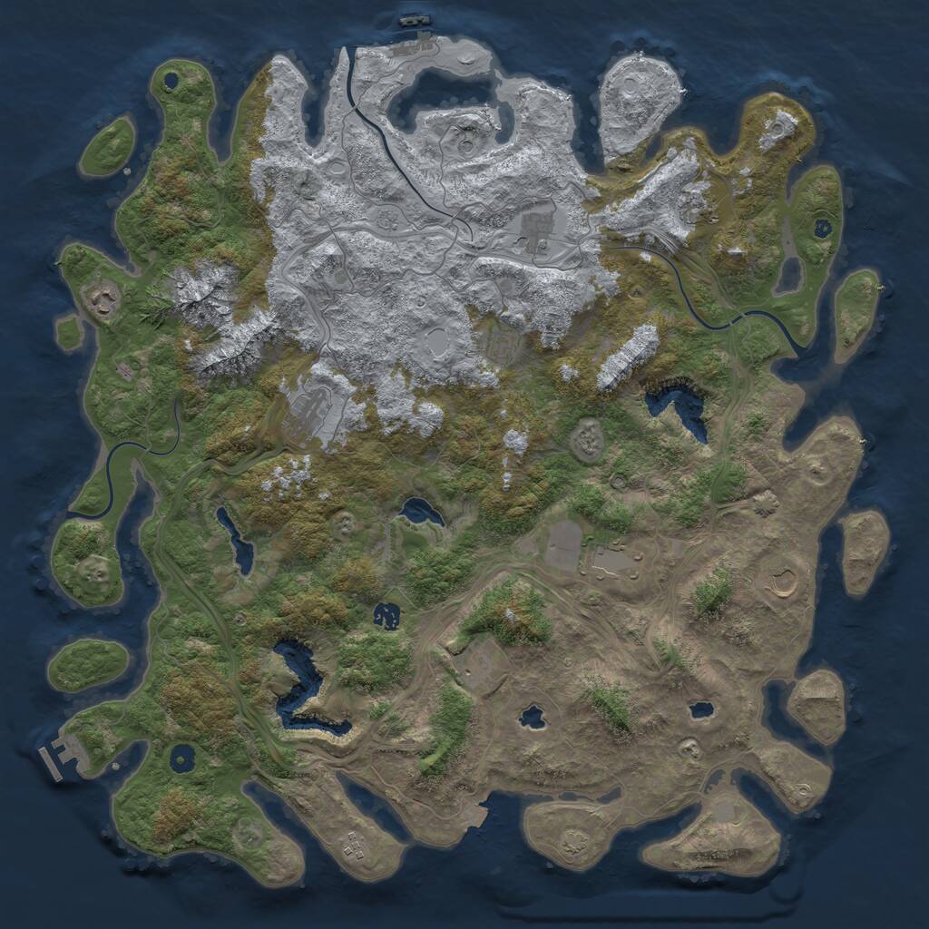 Rust Map: Procedural Map, Size: 5000, Seed: 1566715370, 16 Monuments