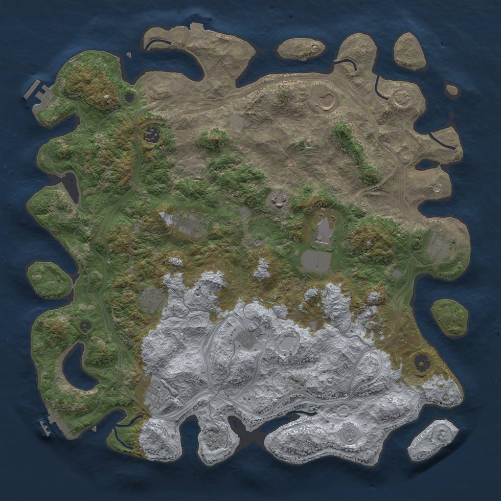 Rust Map: Procedural Map, Size: 4500, Seed: 1345, 19 Monuments