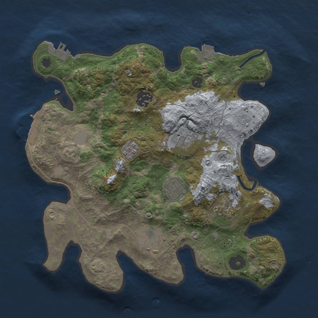 Rust Map: Procedural Map, Size: 3000, Seed: 31750, 14 Monuments