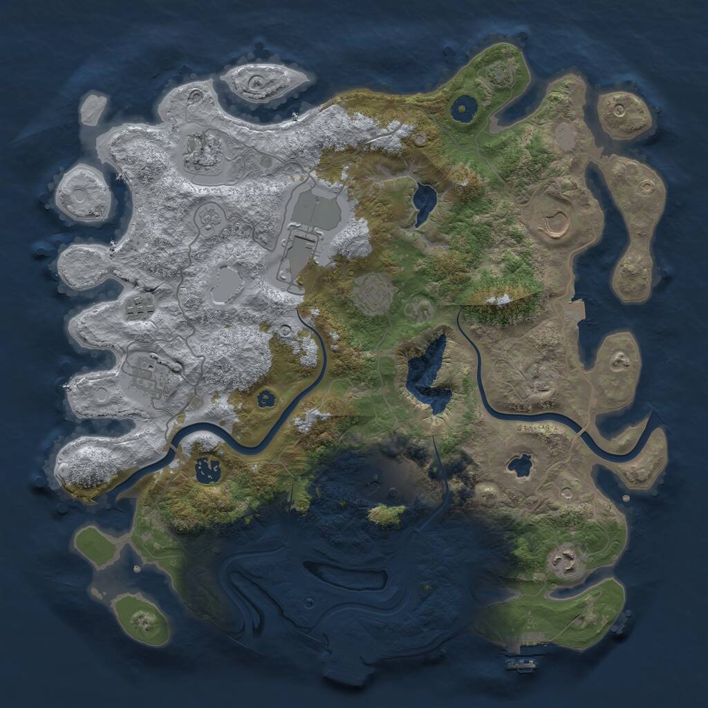 Rust Map: Procedural Map, Size: 4000, Seed: 1453871274, 15 Monuments