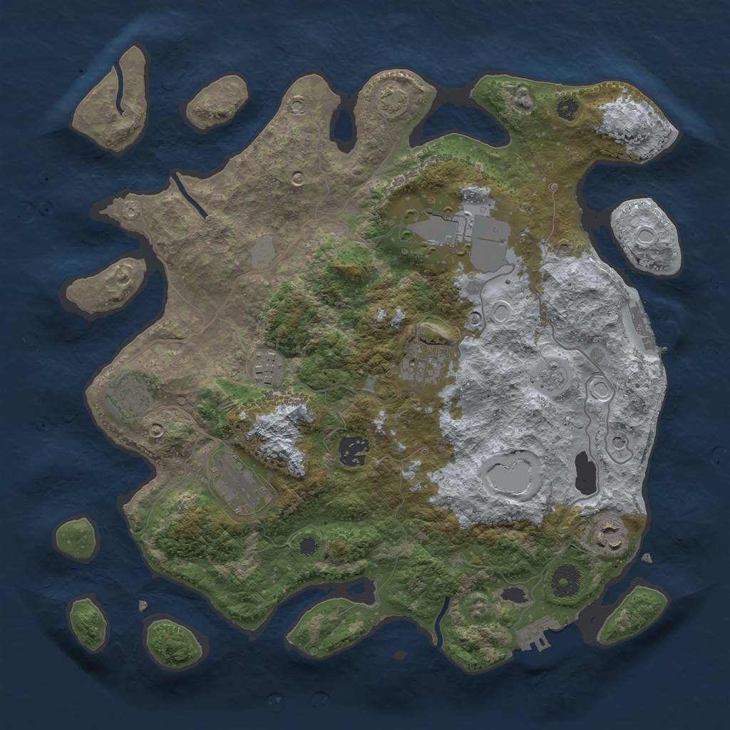 Rust Map: Procedural Map, Size: 3500, Seed: 69534786, 15 Monuments