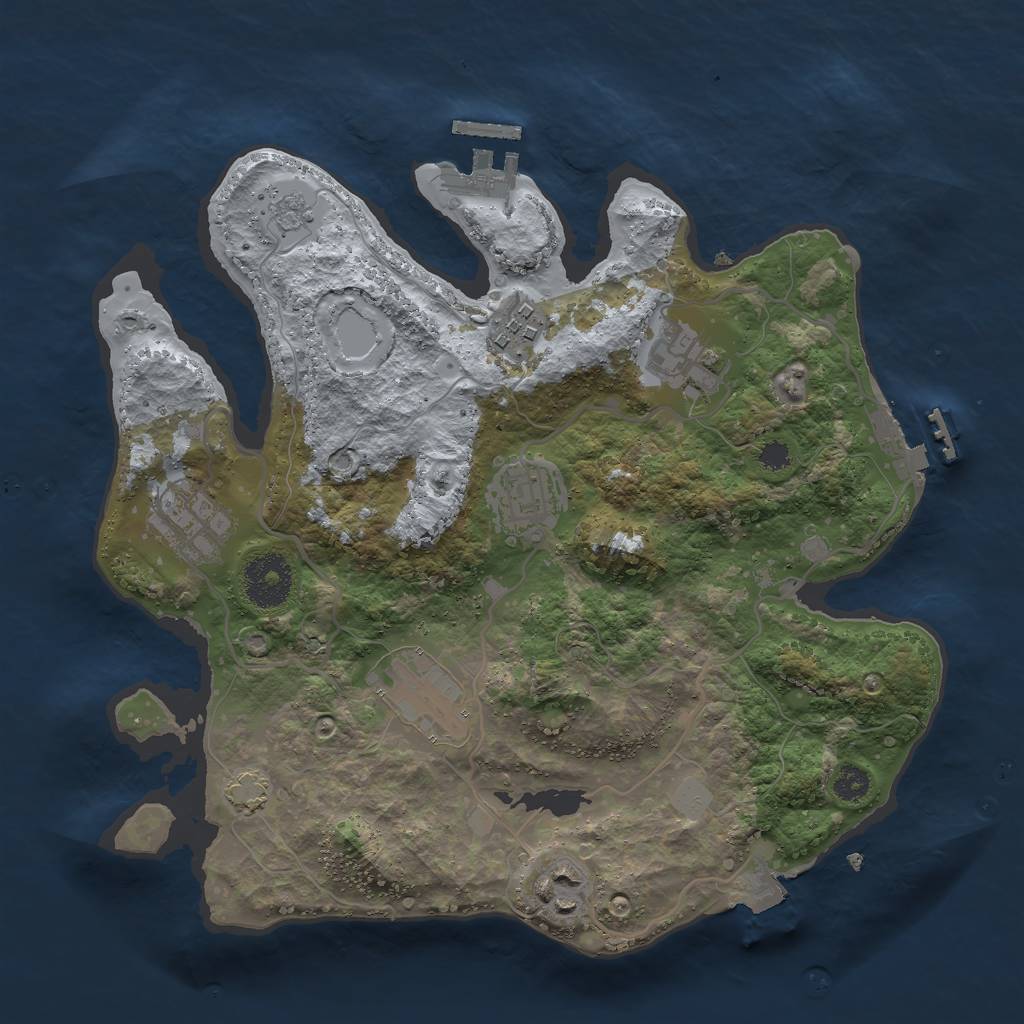 Rust Map: Procedural Map, Size: 3000, Seed: 21003, 13 Monuments