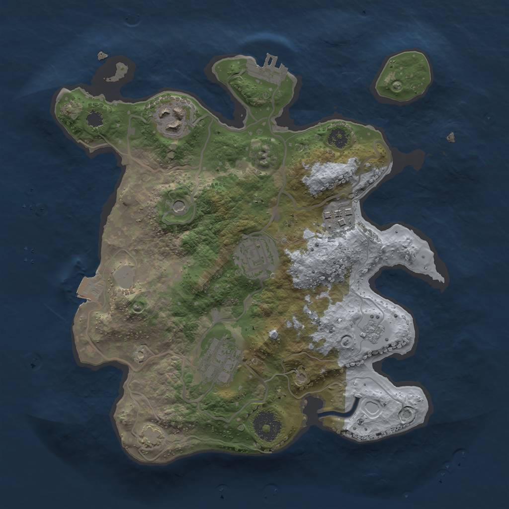 Rust Map: Procedural Map, Size: 2700, Seed: 410694957, 11 Monuments